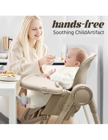 Silla Alta Multifuncional Plegable para Bebés 8 en 1 Marrón