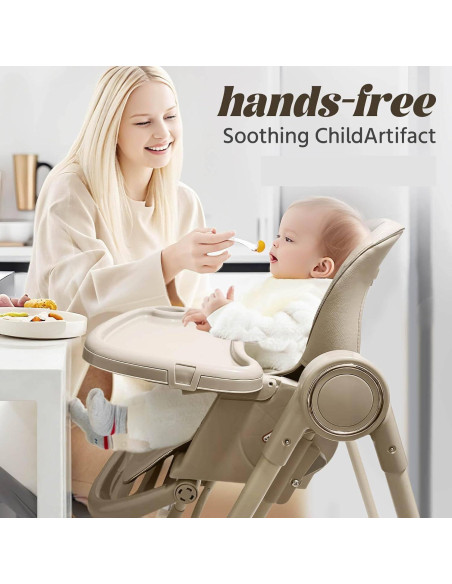 Silla Alta Multifuncional Plegable para Bebés 8 en 1 Marrón