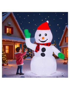 Muñeco de Nieve Inflable 3FT TUANZIHOME con Luces LED