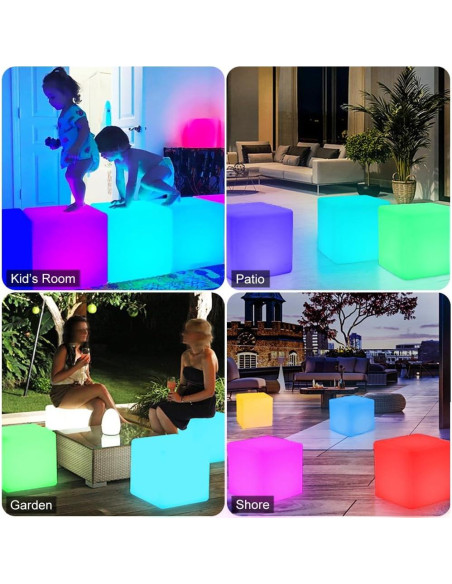 Silla Cubo LED BALMOST 14 Pulgadas RGB Control Remoto Silla Cubo LED BALMOST 14 Pulgadas RGB Control Remoto