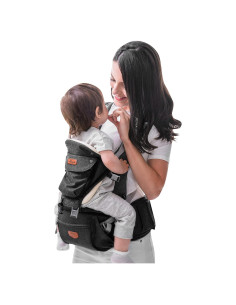 Portabebés Ergonómico SUNVENO 3 en 1 Negro, Soporta 20 kg