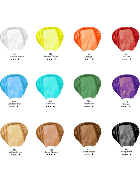 Set de Pintura Acrílica Artecho 12 Colores 500ml No Tóxica