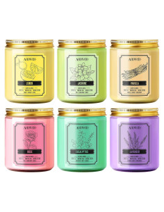 Set de 6 Velas Aromáticas AOOVOO de Soja - 1190g, 300 Horas