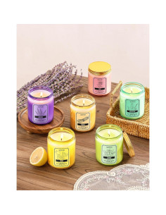 Set de 6 Velas Aromáticas AOOVOO de Soja - 1190g, 300 Horas 2