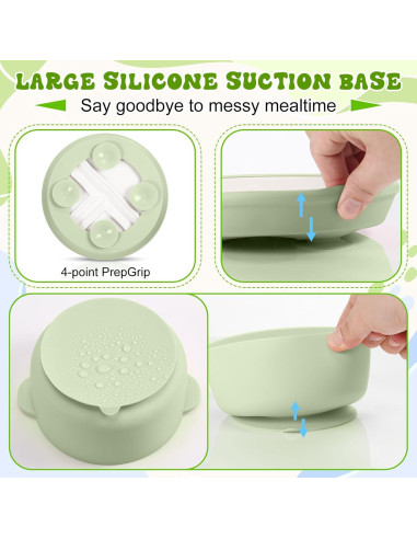 Domensi Set 4 Platos y Cuencos Antideslizantes para Niños