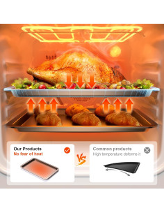 Juego de Bandejas para Hornear HONGBAKE 3 Piezas Antiadherente 2