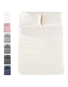 Sábanas Refrigerantes JOMO King Crema 4 Piezas 156 GSM