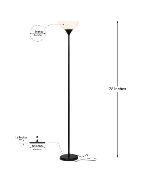 Lámpara de Pie LED Dimmable Brightech Sky Dome - Negro