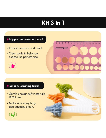 Kit de Bridas de Silicona LOZAEVE 3 en 1 para Extractor de Leche
