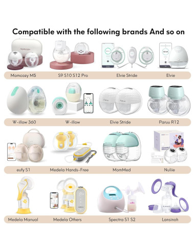 Kit de Bridas de Silicona LOZAEVE 3 en 1 para Extractor de Leche