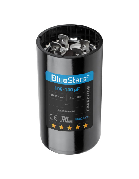 Capacitor de Arranque Redondo BlueStars 108-130 uF 110-125 VAC