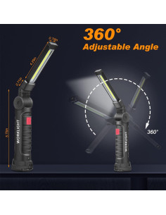 Linterna LED Recargable Mudder 6 Pcs con Base Magnética 360 2