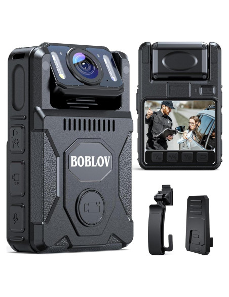 Cámara Corporal BOBLOV M7 128GB 1080P HD con GPS y Batería 4000mAh