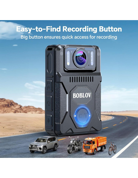 Cámara Corporal BOBLOV M7 128GB 1080P HD con GPS y Batería 4000mAh