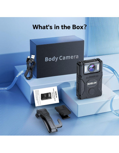 Cámara Corporal BOBLOV M7 128GB 1080P HD con GPS y Batería 4000mAh
