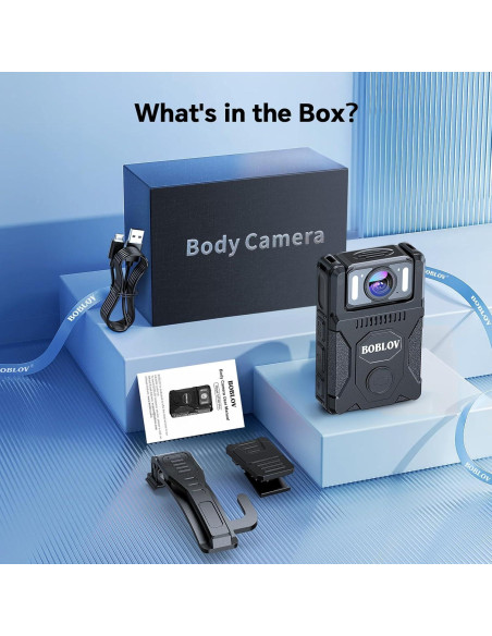 Cámara Corporal BOBLOV M7 128GB 1080P HD con GPS y Batería 4000mAh