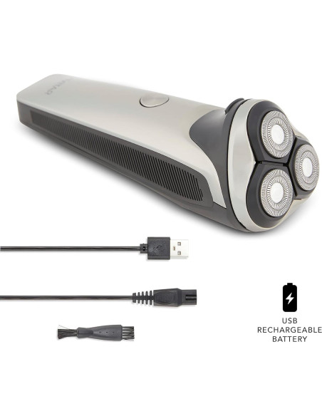 Afeitadora Rotativa Inalámbrica VIVITAR 3 Cabezas Acero Inoxidable