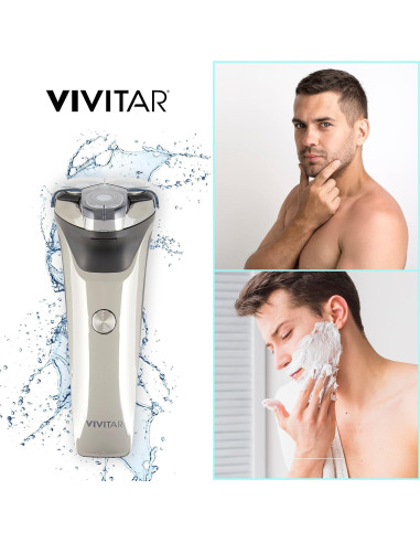Afeitadora Rotativa Inalámbrica VIVITAR 3 Cabezas Acero Inoxidable