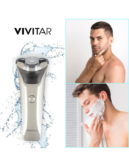 Afeitadora Rotativa Inalámbrica VIVITAR 3 Cabezas Acero Inoxidable