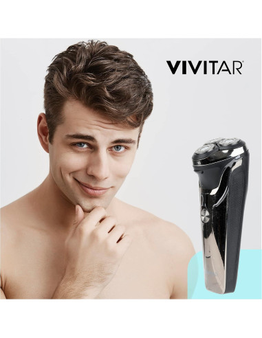 Afeitadora Rotativa Inalámbrica VIVITAR 3 Cabezas Acero Inoxidable