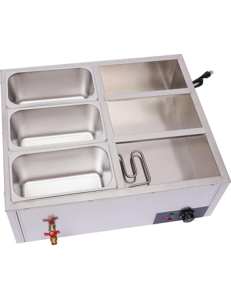 Calentador de Comida Eléctrico VONZOER 6 Bandejas 850W Acero Inoxidable