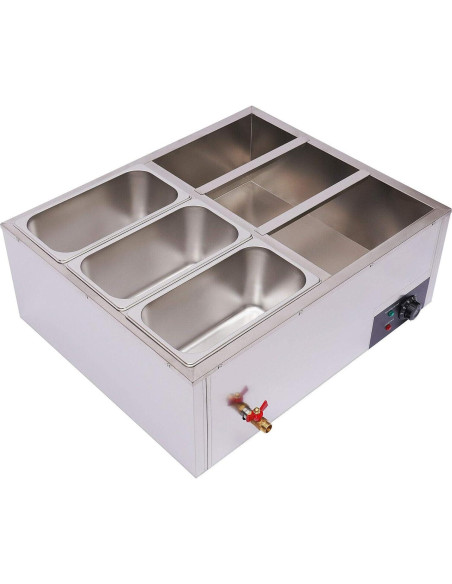 Calentador de Comida Eléctrico VONZOER 6 Bandejas 850W Acero Inoxidable