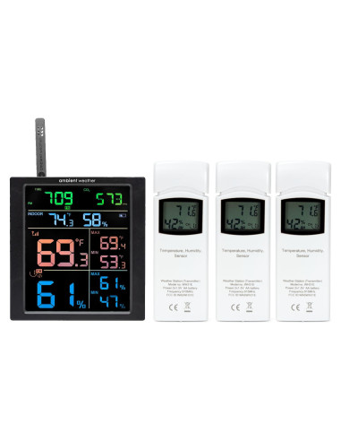 Estación Meteorológica Wi-Fi Clima Ambiental WS-1938 con 3 Sensores