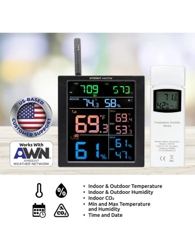 Estación Meteorológica Wi-Fi Clima Ambiental WS-1938 con 3 Sensores