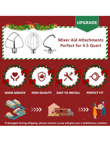 Accesorios de Mezclador de Cocina K45 Acero Inoxidable 4.5QT