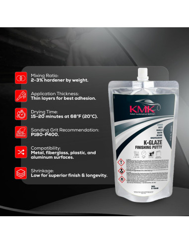 Masilla Automotriz KMK K-Glaze G-10440 440ml Alta Adhesión