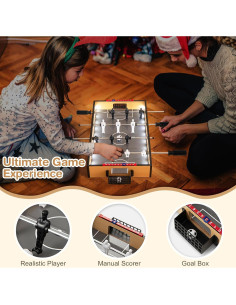 Mesa de Futbolín Mini Giantex 62.2x50.8cm con Luces LED 2