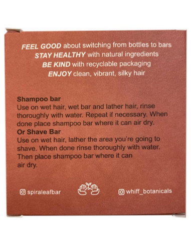 Champú y Barra de Afeitar SPIRALEAF Cáscara de Naranja 63.5g