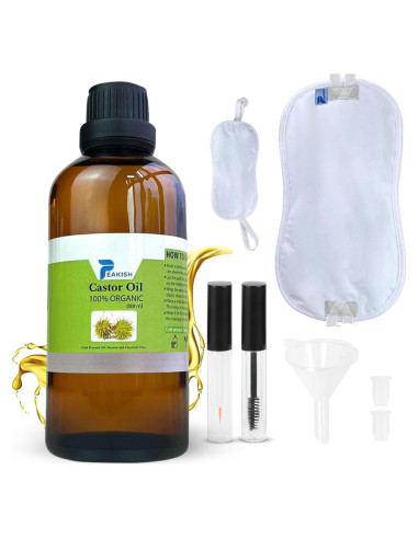 Kit de Aceite de Ricino Orgánico 200ml + Botella 5ml - Peakish