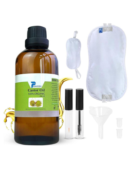 Kit de Aceite de Ricino Orgánico 200ml + Botella 5ml - Peakish