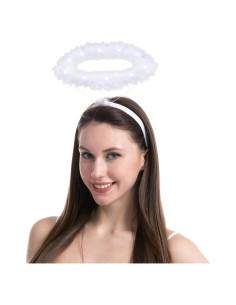 Diadema de Halo Iluminada LED Spooktacular Creations - Ángel Blanco