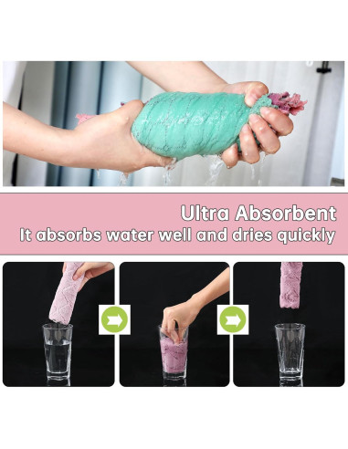 Paquete de 12 Toallas de Cocina IZYUF Microfibra 25.4x25.4 cm