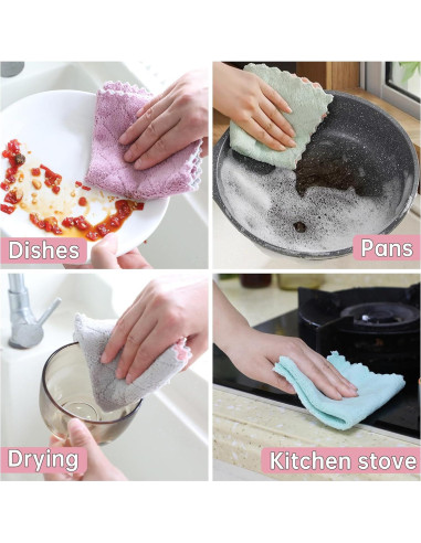 Paquete de 12 Toallas de Cocina IZYUF Microfibra 25.4x25.4 cm