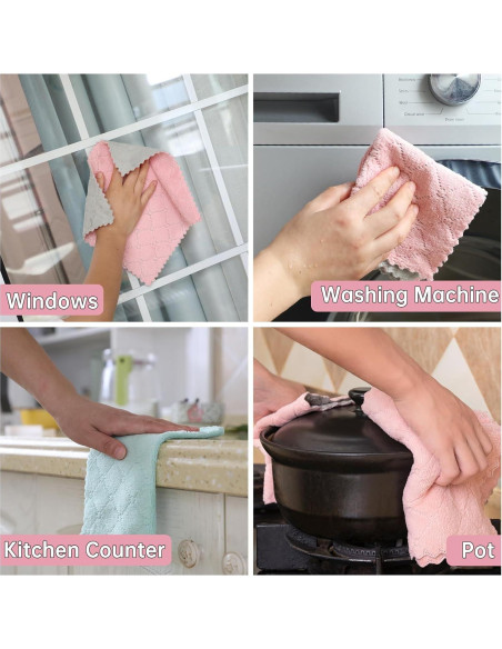 Paquete de 12 Toallas de Cocina IZYUF Microfibra 25.4x25.4 cm