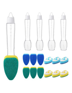 Kit de Varitas para Lavar Platos FoldTier 4 Varitas y 12 Esponjas