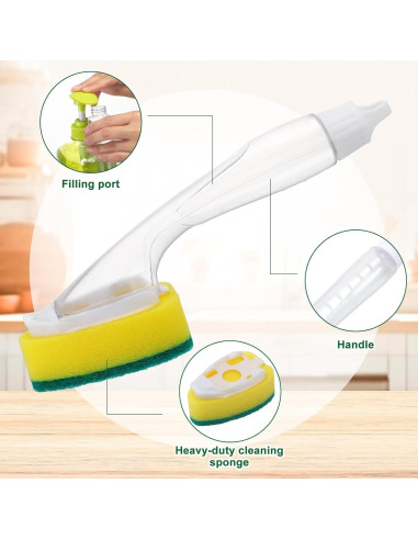 Kit de Varitas para Lavar Platos FoldTier 4 Varitas y 12 Esponjas