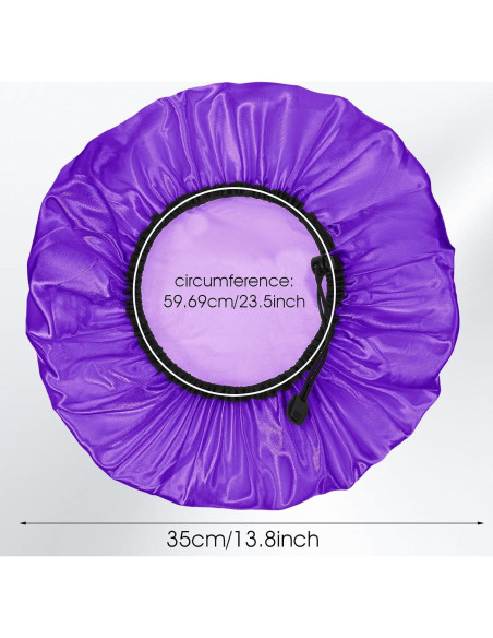 Gorra de Ducha Impermeable Doble Capa Ajustable Púrpura