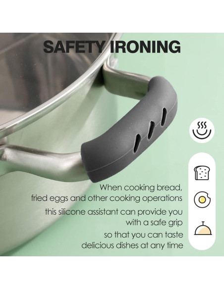 4 Pares de Fundas de Silicona UAIAGM para Mangos de Olla