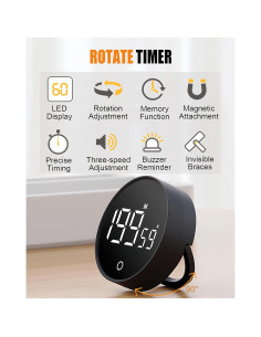 Temporizador de Cocina Digital Resome con Pantalla LED y Soporte Ajustable 2