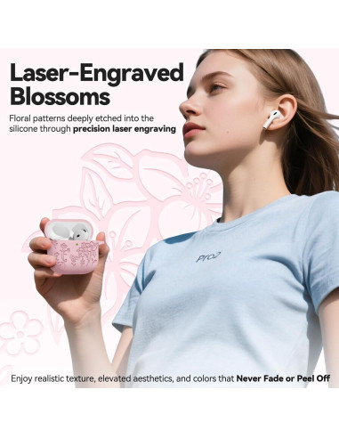 Funda de Silicona Rosa para AirPods 4 con Kit de Limpieza