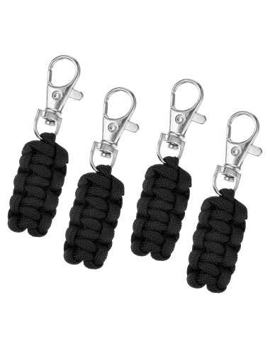 Tiradores de Cremallera Paracord uxcell 4 Piezas Negro 75mm