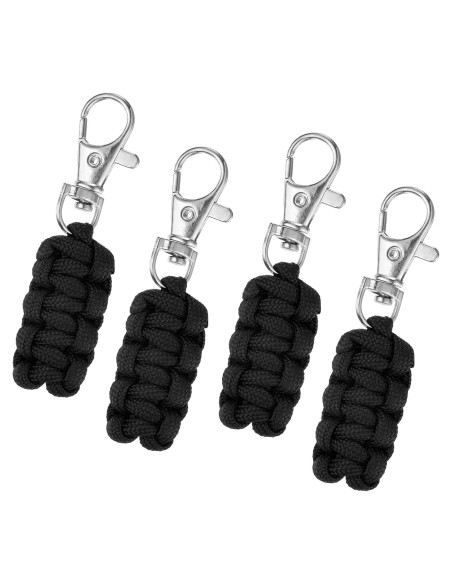 Tiradores de Cremallera Paracord uxcell 4 Piezas Negro 75mm