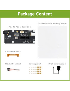 Adaptador PCIe x1 Waveshare para Raspberry Pi 5, 230g 2