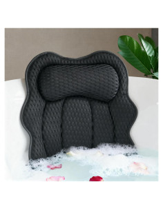Almohada de Baño Joeyset JSZT-03, Tela 4D Air Mesh, Negra