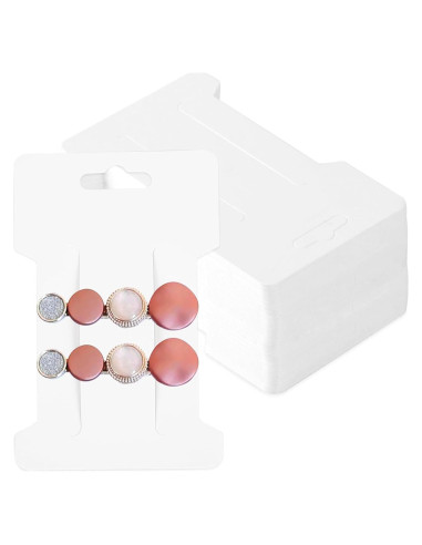 200 Tarjetas de Exhibición para Clips de Cabello 350gsm 10.8x7cm