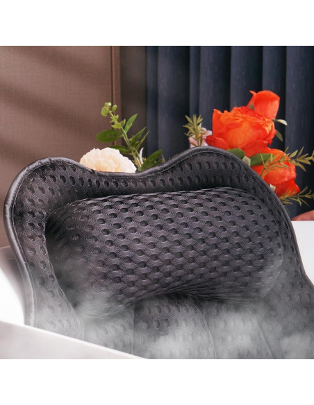 Almohada de Baño Joeyset JSZT-03, Tela 4D Air Mesh, Negra